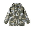 Front view of Reima Waterproof Rain Jacket - Vesi - Greyish Green. Available at www.tenlittle.com