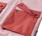 Close up flap pocket of Reima ReimaTec Waterproof Shell Jacket - Sysma - Grey Pink. Available at www.tenlittle.com