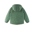 Back view of Reima Water-Repellent Insulated Jacket - Uumaja - Green Clay. Available at www.tenlittle.com