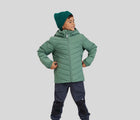Child wearing Reima Water-Repellent Insulated Jacket - Uumaja - Green Clay. Available at www.tenlittle.com