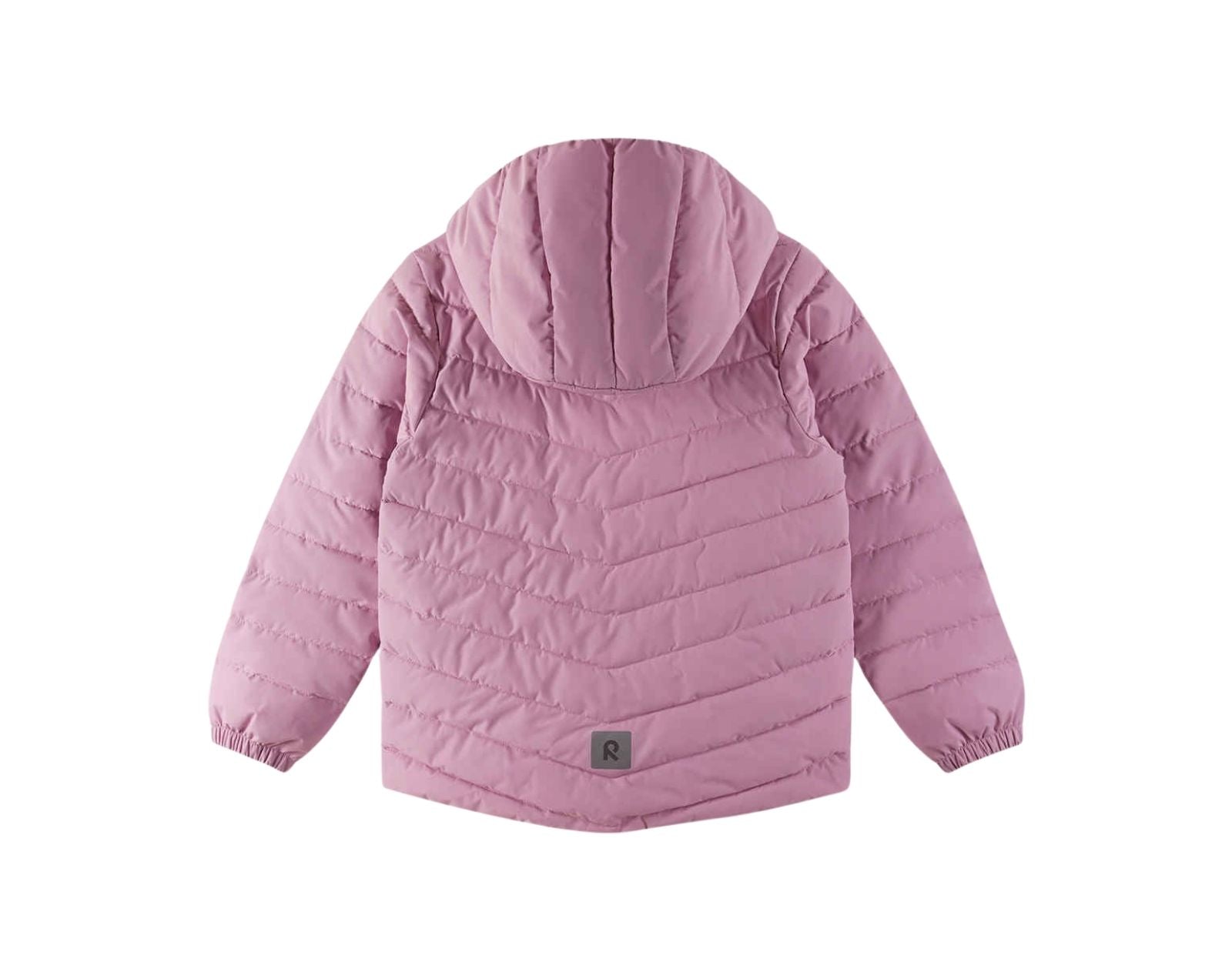 Back view of Reima Water-Repellent Insulated Jacket - Uumaja - Grey Pink. Available at www.tenlittle.com