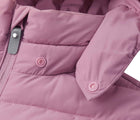 Close up detachable hood of Reima Water-Repellent Insulated Jacket - Uumaja - Grey Pink. Available at www.tenlittle.com
