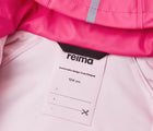 Close up name tag of Reima - Waterproof Rain Jacket - Candy Pink - Available at www.tenlittle.com