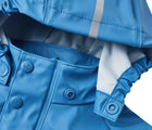 Close up hood snap of Reima - Waterproof Rain Jacket - Denim Blue - Available at www.tenlittle.com