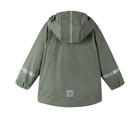 Reima back view - Waterproof Rain Jacket - Greyish Green - Available at www.tenlittle.com