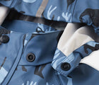 Close up detachable hood of Reima Waterproof Rain Jacket - Vesi - Blue Ocean. Available at www.tenlittle.com