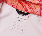 Close up interior ID tag of Reima Waterproof Rain Jacket - Vesi - Misty Red. Available at www.tenlittle.com