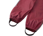 Close up elastic leg ends and foot loops of Reima - Lammikko Waterproof Rain Pants - Jam Red - Available at www.tenlittle.com