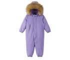 Hood up front view of Reima - Waterproof Reimatec Snowsuit - Gotland - Blooming Lilac - Available at www.tenlittle.com