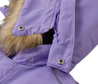 Close up detachable hood and faux fur trim of Reima - Waterproof Reimatec Snowsuit - Gotland - Blooming Lilac - Available at www.tenlittle.com