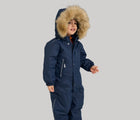 Boy wearing Reima - Waterproof Reimatec Snowsuit - Gotland - Navy - Available at www.tenlittle.com