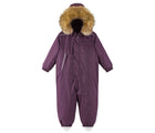 Hood up front view of Reima - Waterproof Reimatec Snowsuit - Gotland - Deep Purple - Available at www.tenlittle.com