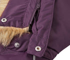 Close up detachable hood and faux fur trim of Reima - Waterproof Reimatec Snowsuit - Gotland - Deep Purple - Available at www.tenlittle.com