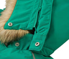 Close up detachable hood and faux fur trim of Reima - Waterproof Reimatec Snowsuit - Gotland - Green Lake - Available at www.tenlittle.com