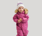 Girl wearing Reima - Waterproof Reimatec Snowsuit - Gotland - Red Violet - Available at www.tenlittle.com