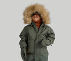 Boy wearing Reima - Waterproof Reimatec Snowsuit - Gotland - Thyme Green - Available at www.tenlittle.com