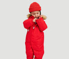 Girl wearing Reima - Waterproof Reimatec Snowsuit - Gotland - Tomato Red - Available at www.tenlittle.com