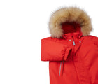 Close up of Reima - Waterproof Reimatec Snowsuit - Gotland - Tomato Red - Available at www.tenlittle.com