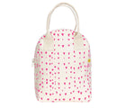 Front view of Fluf Zipper Lunch Bag - Hearts. Available from www.tenlittle.com