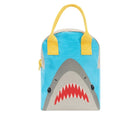 Front view of Fluf Zipper Lunch Bag - Shark. Available from www.tenlittle.com