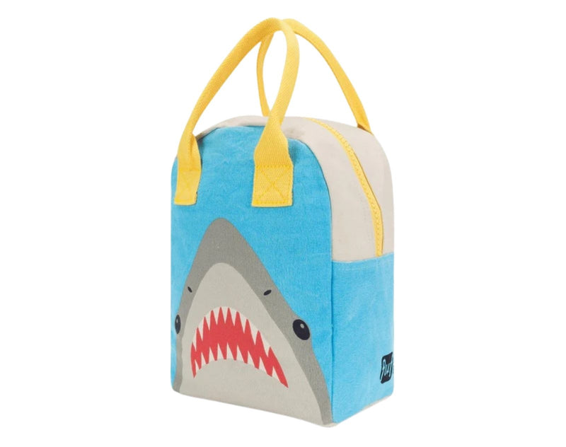 Fluf Zipper Lunch Bag - Shark. Available from www.tenlittle.com