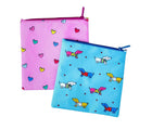 YumBox Insulated Reusable Bag - 2 Pack Woof and Hearts. Available from www.tenlittle.com