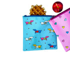 YumBox Insulated Reusable Bag - 2 Pack Woof and Hearts with waffle and apple. Available from www.tenlittle.com