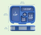 Dimensions of Bentgo Lunch Box in Blue. Available at www.tenlittle.com