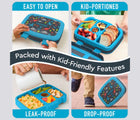 Kid-friendly features of Bentgo Lunch Box in Dinosaur. Available at www.tenlittle.com