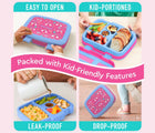 Kid-friendly features of Bentgo Lunch Box in Rainbow Butterflies. Available at www.tenlittle.com