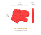 Dimensions of Bentgo Reusable Ice Packs - Dinosaur. Available at www.tenlittle.com