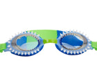 Front view of Bling2o Tiger Shark Goggles - Blue/Green. Available from www.tenlittle.com