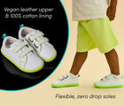 Split view and features of Ten Little Everyday Original - Neon Glow - Neon Green. Available at www.tenlittle.com