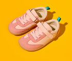Top and side view of Ten Little Retro Suede Sneakers - Retro Pink. Available at www.tenlittle.com
