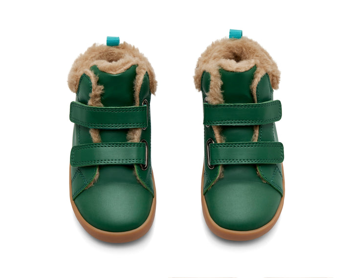 Top view of Ten Little Furry High Top - Emerald Green. Available at www.tenlittle.com