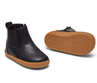 Front and bottom of shoe view of Ten Little Chelsea Boots - Classic Black. Available at www.tenlittle.com