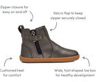 Features of Ten Little Chelsea Boots - Metallic Gray. Available at www.tenlittle.com