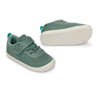 Side and bottom outsole traction view of Ten Little DuoKnit Sneakers - Agave Green. Available at www.tenlittle.com