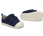 Side and bottom of shoe view of Ten Little Eco Canvas Sneakers - Navy Blue. Available at www.tenlittle.com