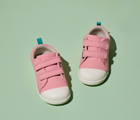 Top view of Ten Little Eco Canvas Sneakers - Piggy Pink. Available at www.tenlittle.com