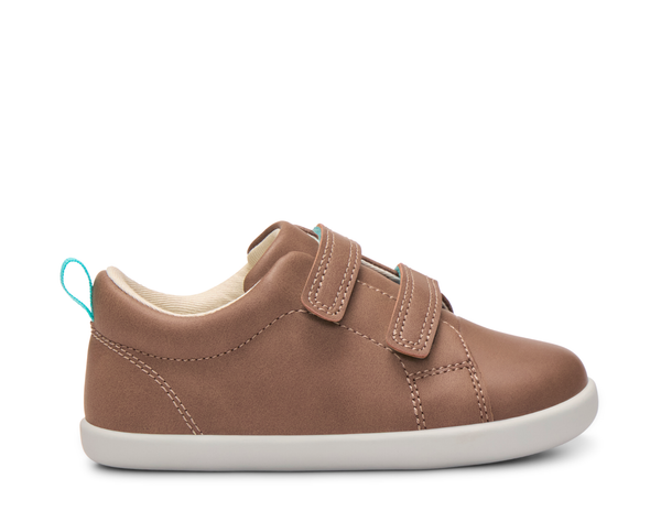 Side view of APMA and Peta-approved Ten Little Everyday Original - Mocha Brown. Available at www.tenlittle.com