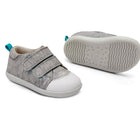 Front and bottom of shoe view of Ten Little First Walkers - Heather Gray. Available at www.tenlittle.com