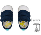 Top view of APMA and Peta-approved Ten Little First Walkers - Navy Blue. Available at www.tenlittle.com