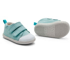 Front and bottom of shoe view of Ten Little First Walkers - Ocean Blue. Available at www.tenlittle.com