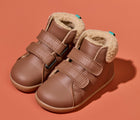 Side and top view of Ten Little Furry High Top - Chestnut Brown. Available at www.tenlittle.com