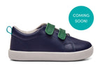 Side view of Limited Edition Everyday Original x2 in Navy and Green. APMA approved. Available at www.tenlittle.com