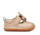 Side view of Ten Little Mini Mary Janes - Champagne Gold. Available at www.tenlittle.com
