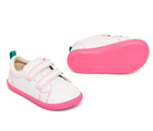 Side and bottom of shoe view of Ten Little Everyday Original - Neon Glow - Neon Pink. Available at www.tenlittle.com