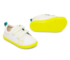Side and bottom of shoe view of Ten Little Everyday Original - Neon Glow - Neon Yellow. Available at www.tenlittle.com