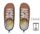 Top view of APMA and Peta-approved Ten Little Classic Sneakers Youth - Mocha Brown. Available at www.tenlittle.com